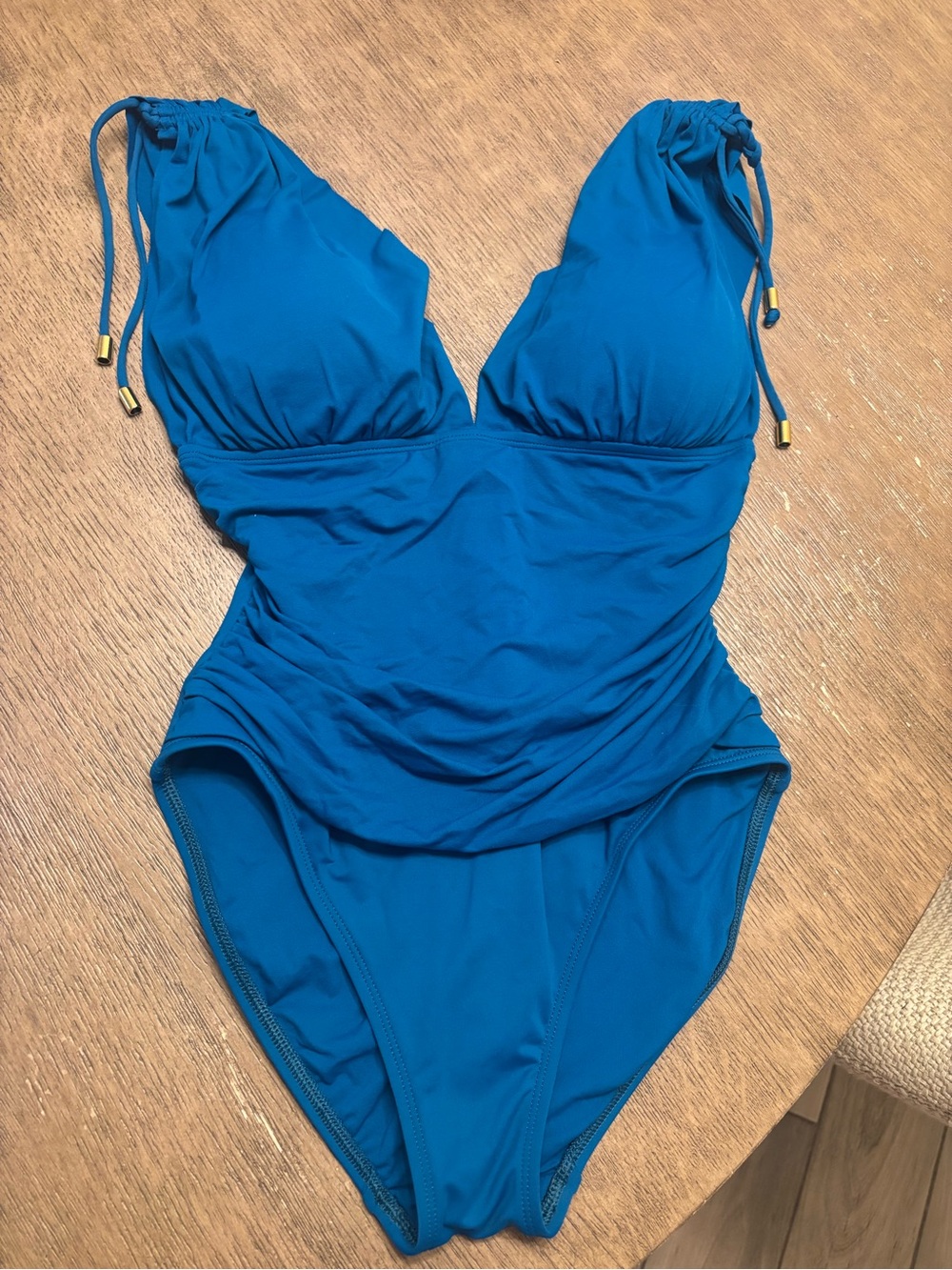 La Blanca Island Goddess Lingerie One Piece Swimsuit Lapis Blue size 6